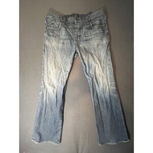 Rock & Republic Jeans Mens Size 40x32 Blue Denim Bootcut Dark Wash Distressed